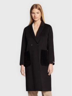 Συμφωνίες ???? Marella Γυναίκες Μεταβατικά Παλτά Μάλλινο παλτό Leone 30160528 Μαύρο Regular Fit ⌛