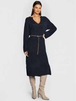 Best Pirce ⌛ Marella Γυναίκες Πλεκτά Φορέματα Φόρεμα υφασμάτινο Nadir 33260227 Σκούρο μπλε Regular Fit ❤️