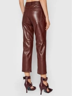 Η καλύτερη συμφωνία ???? Marella Γυναίκες Δερμάτινα Παντελόνια Παντελόνι από απομίμηση δέρματος Valdena 37860218 Καφέ Straight Fit ???? -Marella Κατάστημα unnamed file 1168