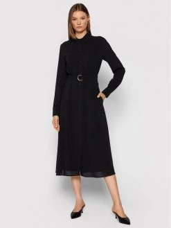 Flash Sale ❤️ Marella Γυναίκες Φορέματα σε Στυλ Πουκάμισο & Σεμιζιέ Φόρεμα πουκάμισο Display 32260818 Μαύρο Regular Fit ????