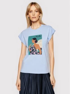 Η καλύτερη συμφωνία ❤️ Marella Γυναίκες T-shirts T-Shirt Giulia 39410512200 Μπλε Regular Fit ✔️