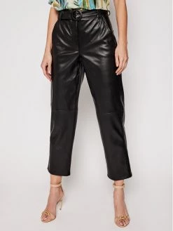 Καλύτερη πώληση ???? Marella Γυναίκες Δερμάτινα Παντελόνια Παντελόνι δερμάτινο Pergola 31310311200 Μαύρο Regular Fit ✔️