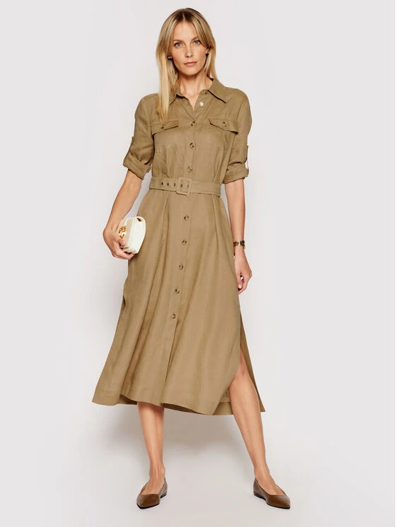 Ολοκαίνουργιο ???? Marella Γυναίκες Φορέματα σε Στυλ Πουκάμισο & Σεμιζιέ Φόρεμα πουκάμισο Penny 32211012 Μπεζ Loose Fit ✔️ 2 Ολοκαίνουργιο ???? Marella Γυναίκες Φορέματα σε Στυλ Πουκάμισο & Σεμιζιέ Φόρεμα πουκάμισο Penny 32211012 Μπεζ Loose Fit ✔️ - Image 2