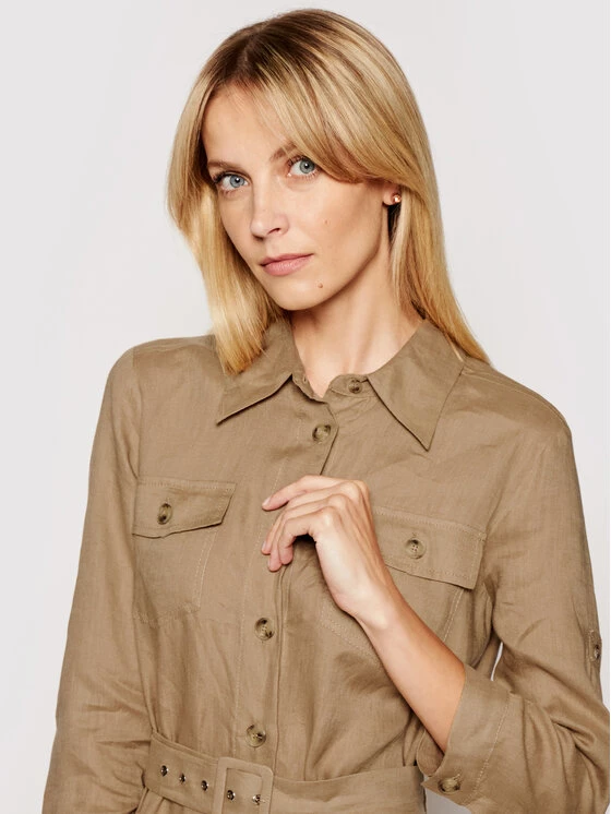 Ολοκαίνουργιο ???? Marella Γυναίκες Φορέματα σε Στυλ Πουκάμισο & Σεμιζιέ Φόρεμα πουκάμισο Penny 32211012 Μπεζ Loose Fit ✔️ 4 Ολοκαίνουργιο ???? Marella Γυναίκες Φορέματα σε Στυλ Πουκάμισο & Σεμιζιέ Φόρεμα πουκάμισο Penny 32211012 Μπεζ Loose Fit ✔️ - Image 4