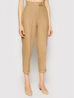 Συμφωνίες ???? Marella Γυναίκες Υφασμάτινα Παντελόνια Παντελόνι υφασμάτινο Domino 31311512 Καφέ Regular Fit ????