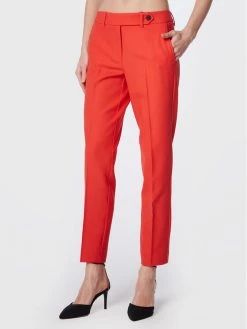 Συμφωνίες ✔️ Marella Γυναίκες Υφασμάτινα Παντελόνια Παντελόνι υφασμάτινο Porto 31360426 Κόκκινο Regular Fit ????