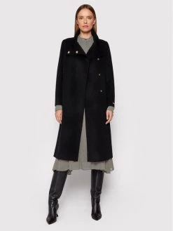 Προώθηση ???? Marella Γυναίκες Μεταβατικά Παλτά Μάλλινο παλτό Raduno 30160218 Μαύρο Straight Fit ????