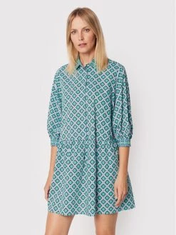 Best Pirce ⭐ Marella Γυναίκες Φορέματα σε Στυλ Πουκάμισο & Σεμιζιέ Φόρεμα πουκάμισο Algebra 32213522 Πράσινο Regular Fit ????