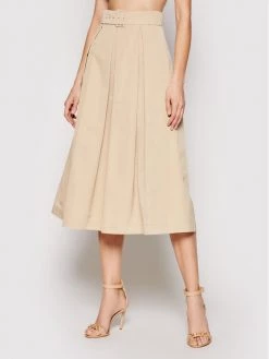 Αγορά ???? Marella Γυναίκες Midi Φούστα σε γραμμή Α Erminia 31010611 Μπεζ Regular Fit ????