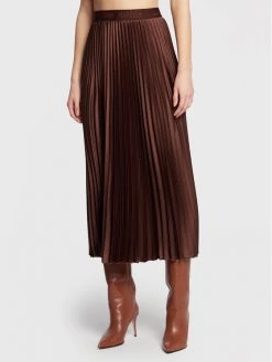 Best Pirce ???? Marella Γυναίκες Midi Πλισέ φούστα Domino 31060229 Καφέ Regular Fit ????