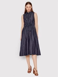 Νέος ❤️ Marella Γυναίκες Φορέματα σε Στυλ Πουκάμισο & Σεμιζιέ Φόρεμα τζιν Dazzy 32211424 Σκούρο μπλε Regular Fit ????