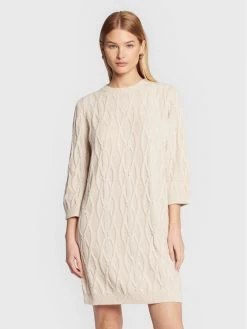 Αγορά ???? Marella Γυναίκες Πλεκτά Φορέματα Φόρεμα υφασμάτινο Sciovia 33260127 Εκρού Regular Fit ❤️