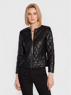 Εξοδος ???? Marella Γυναίκες Δερμάτινα Μπουφάν Μπουφάν από απομίμηση δέρματος 39160428 Μαύρο Slim Fit ????