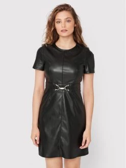 Εκπτωση ???? Marella Γυναίκες Δερμάτινα Φορέματα Φόρεμα από απομίμηση δέρματος Avocado 36260128 Μαύρο Slim Fit ????