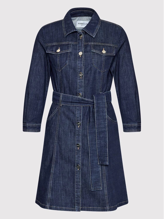 Flash Sale ✔️ Marella Γυναίκες Τζιν Φορέματα Φόρεμα τζιν Varna 32260127 Σκούρο μπλε Regular Fit ???? 5 Flash Sale ✔️ Marella Γυναίκες Τζιν Φορέματα Φόρεμα τζιν Varna 32260127 Σκούρο μπλε Regular Fit ???? - Image 5