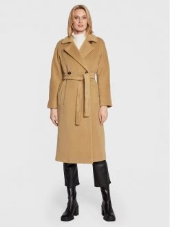 Η καλύτερη συμφωνία ✔️ Marella Γυναίκες Μεταβατικά Παλτά Μάλλινο παλτό Aegean 30161128 Καφέ Regular Fit ????