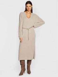 Πολύ καλή προσφορά ???? Marella Γυναίκες Πλεκτά Φορέματα Φόρεμα υφασμάτινο Nadir 33260227 Μπεζ Regular Fit ????